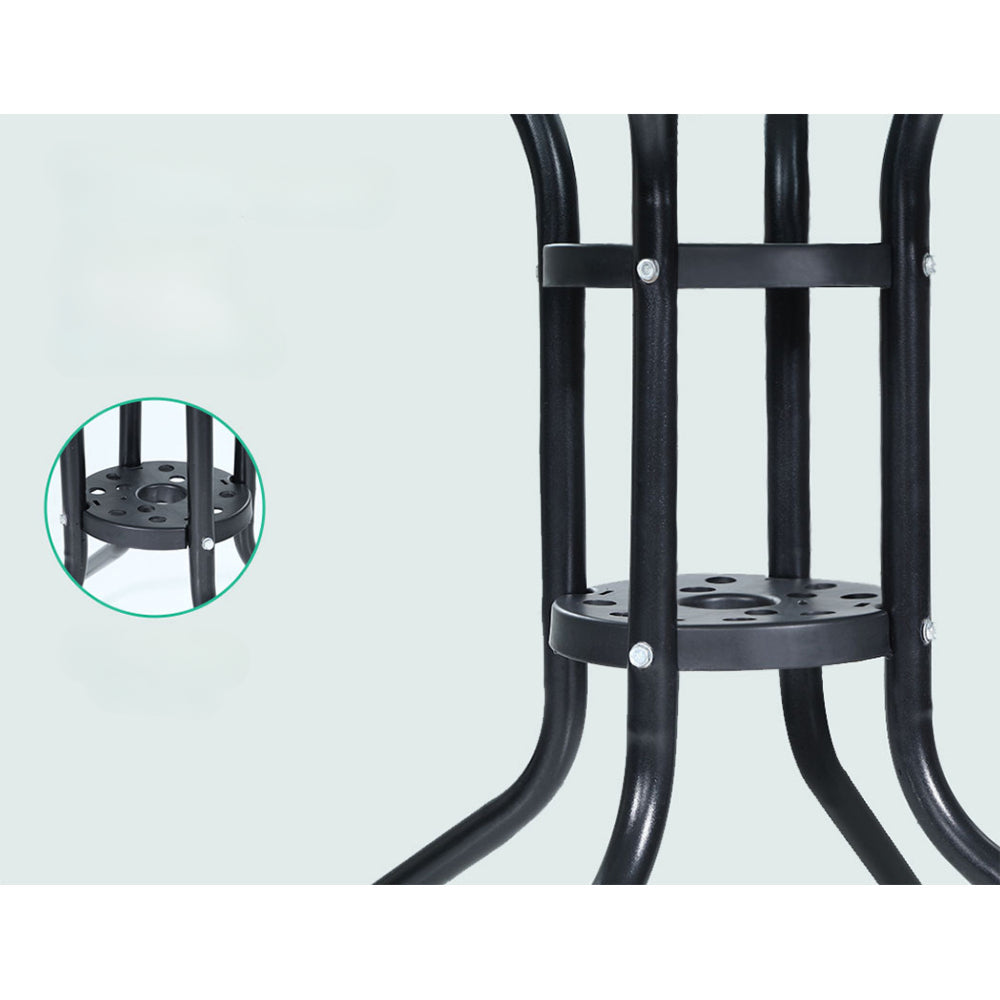 Garden Patio Furniture Dining Chairs Table Patio Bistro Wicker Set - Black