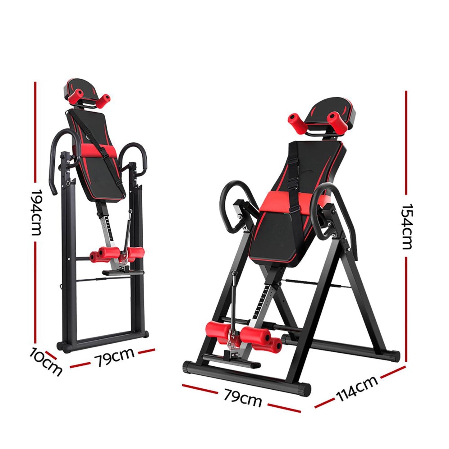 Table Gravity Stretcher Foldable Fitness Gym - Black and Red