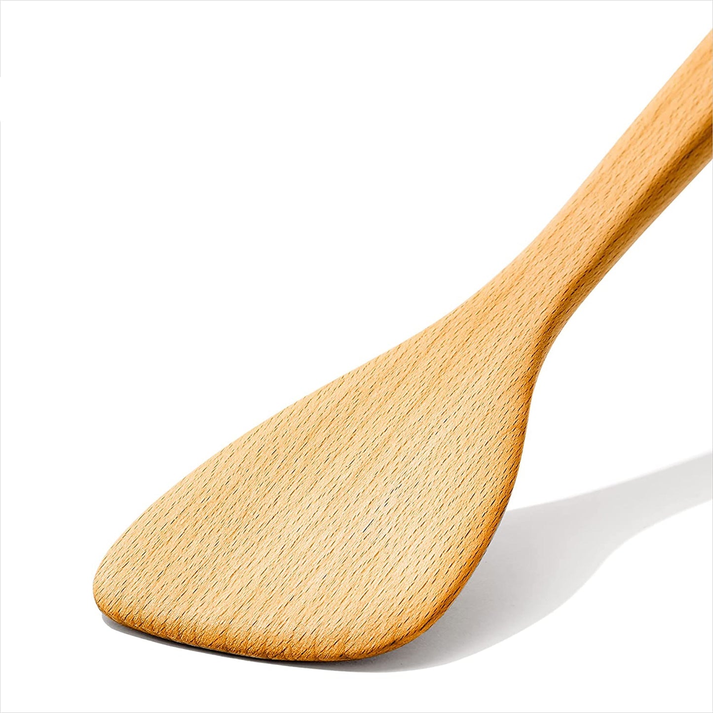 Solid Beechwood Wooden Saute Paddle - Brown