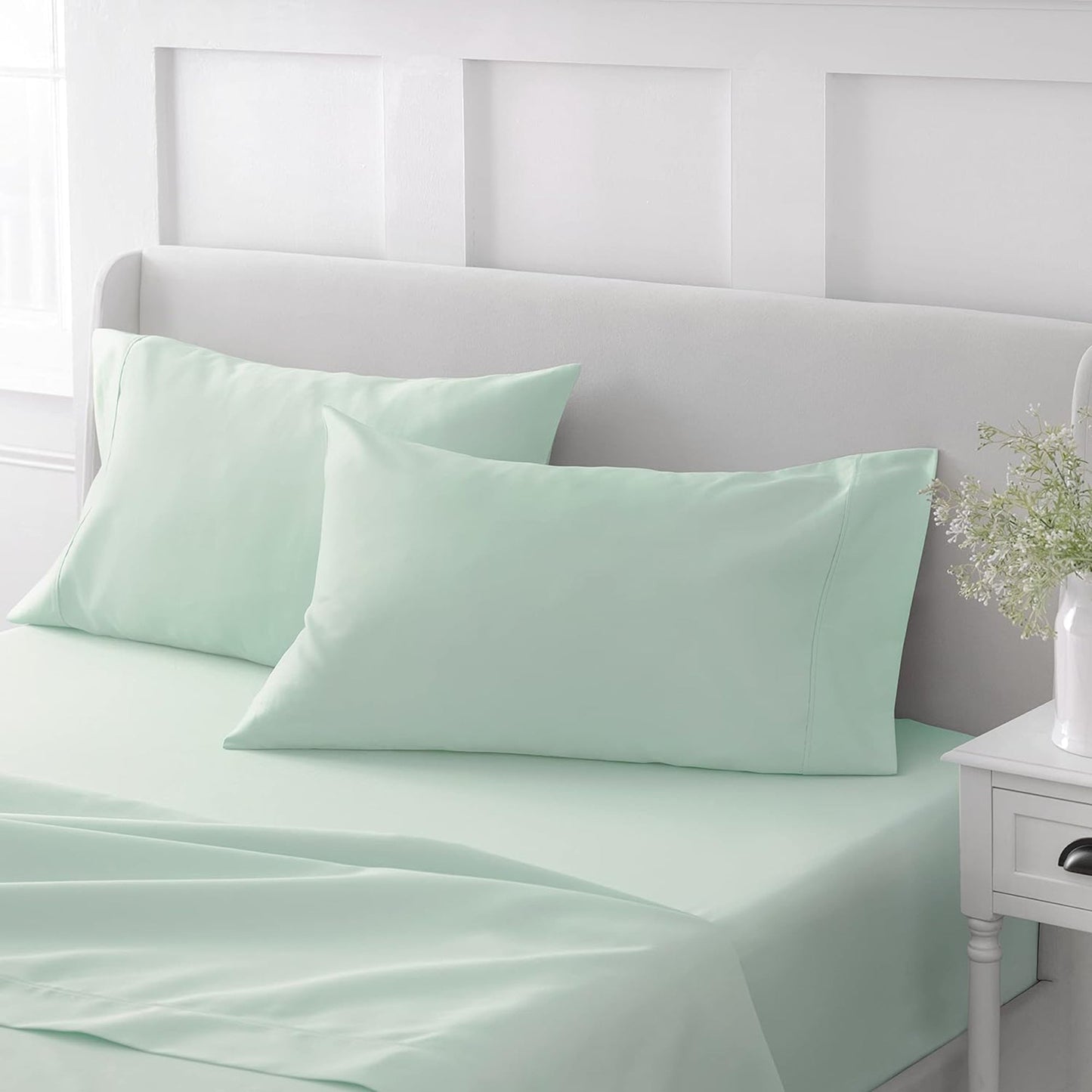 100% Cotton Soft and Durable Sateen Bed Sheet Set - Mint