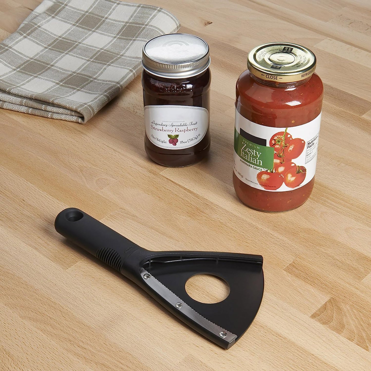 Sharp Stainless Teeth Jar Opener - Black