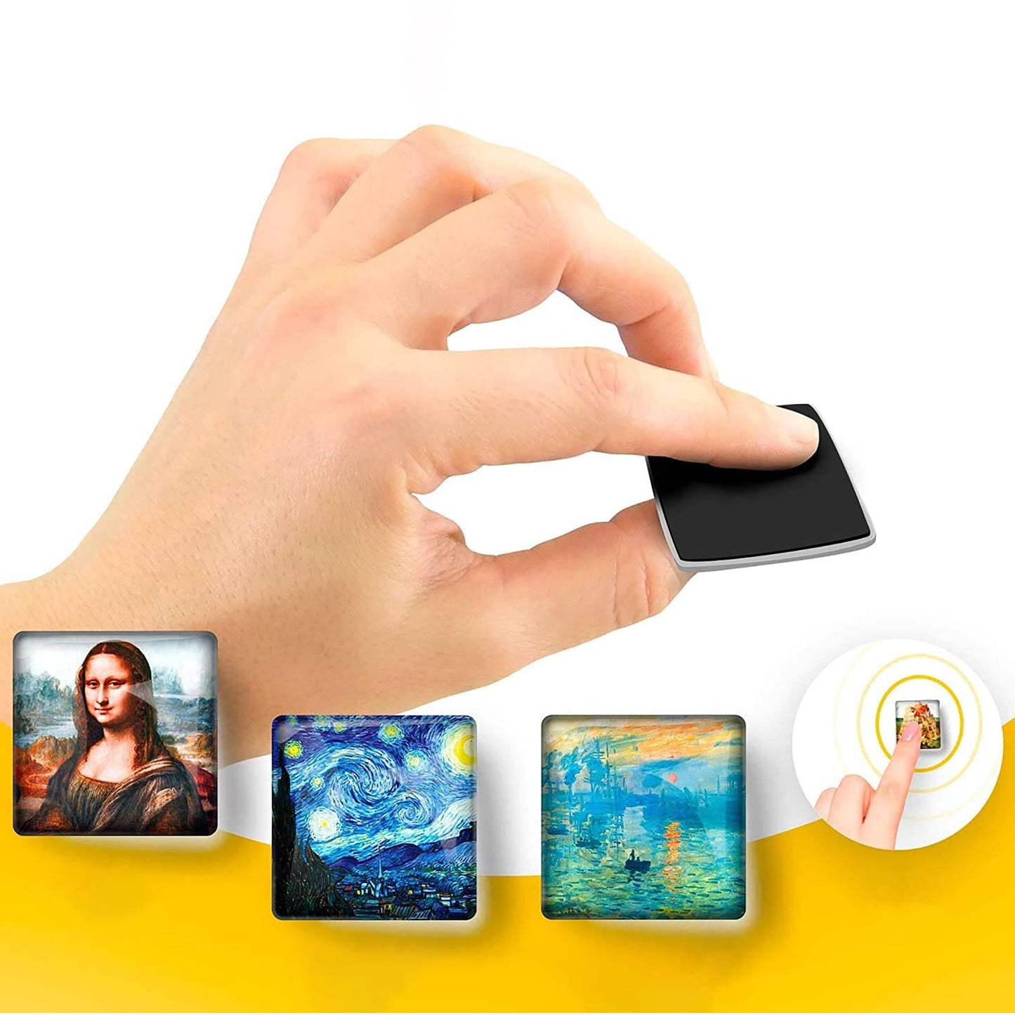 Decorative Glass Magnets for Refrigerator or Whiteboard 10 Pcs - 3.3x3.3 cm