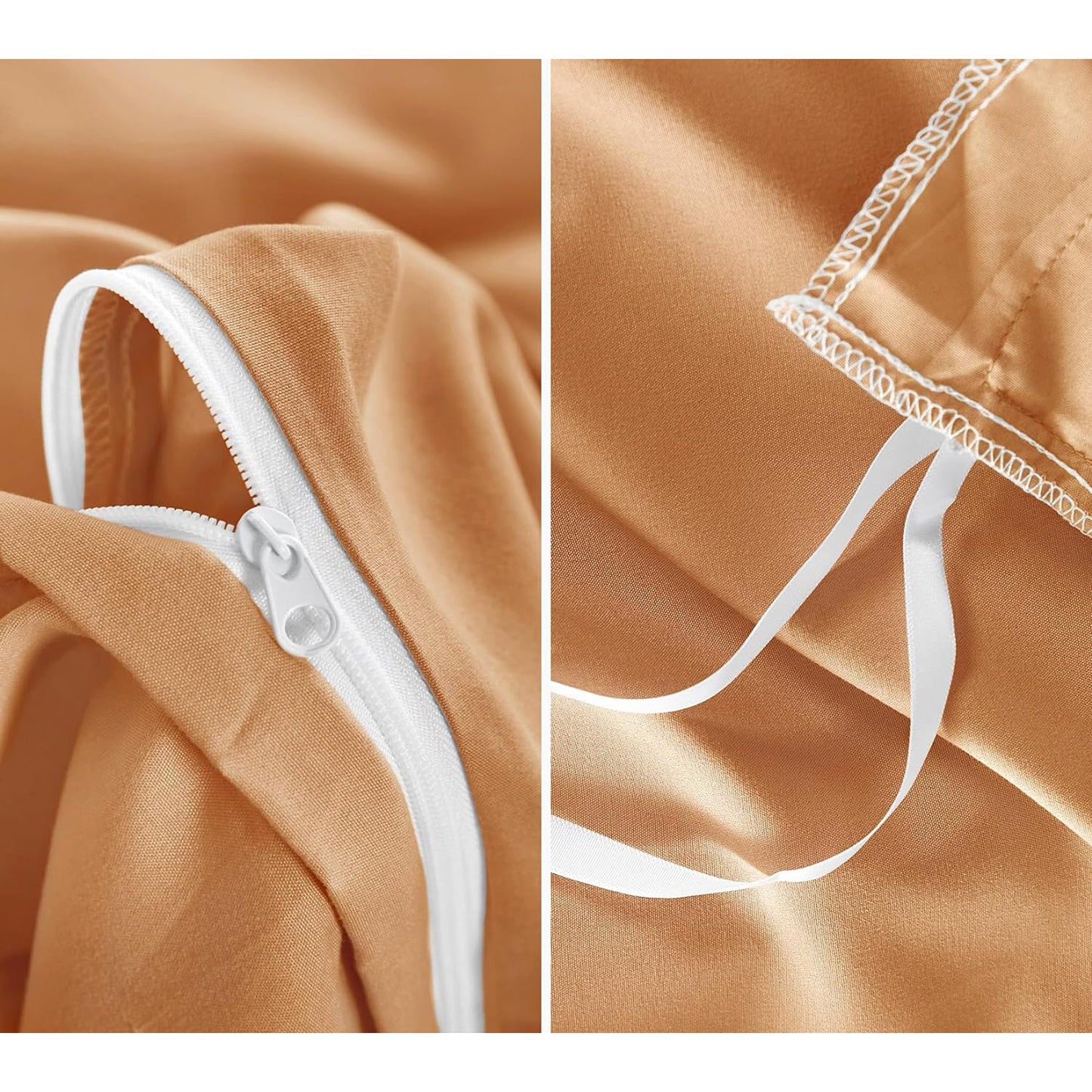 1000TC Ultra Soft Microfiber Duvet Doona Cover Bedding Quilt Cover Set - Caramel