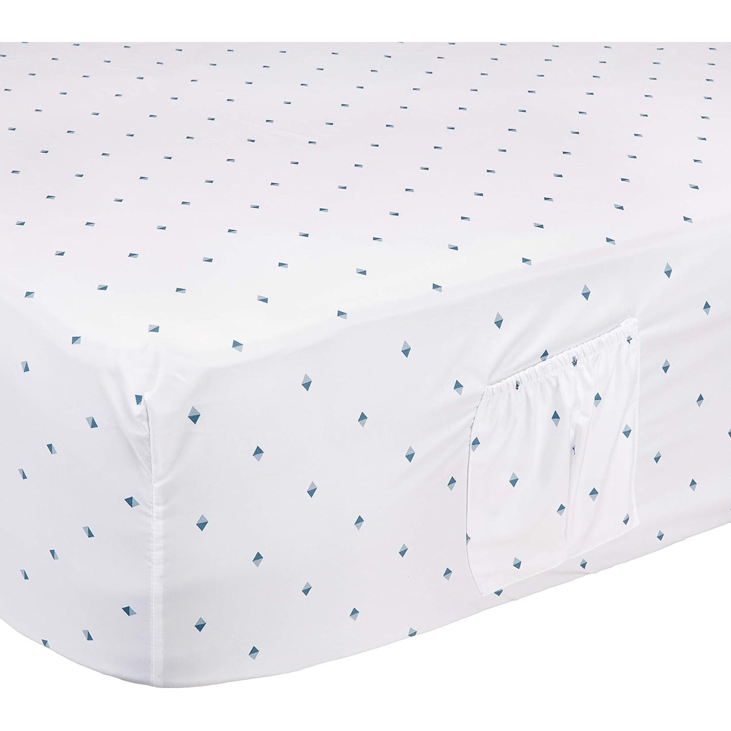 Soft Microfibre Bed Sheet Set with Elastic Pockets - Tide Pool Diamond