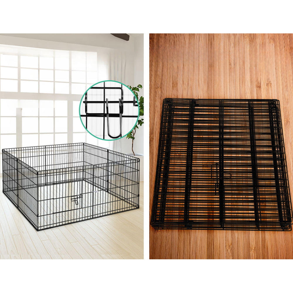 Pet Playpen Dog Playpen Exercise Cage Enclosure Fence 2x24in - 8 Panel