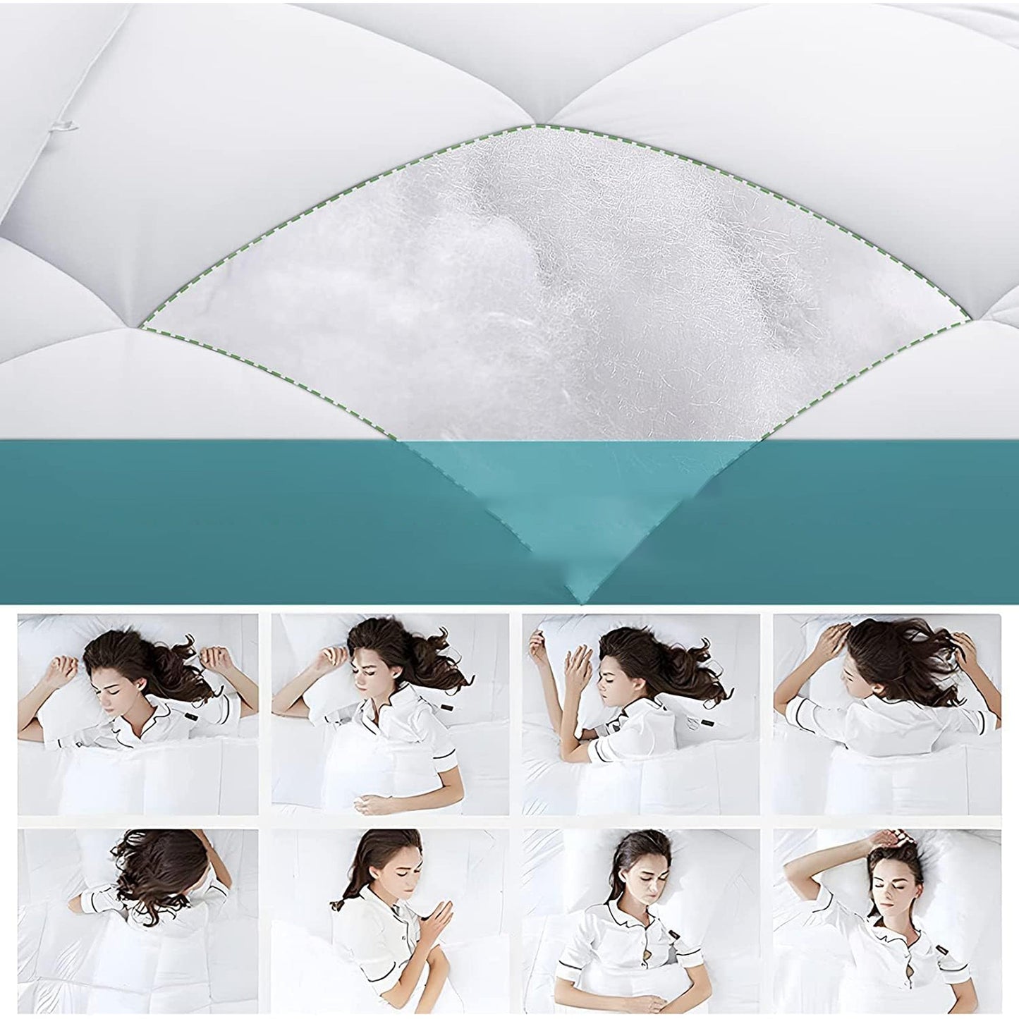 Warm and Cooling Microfibre Comforter Bedding Set - White