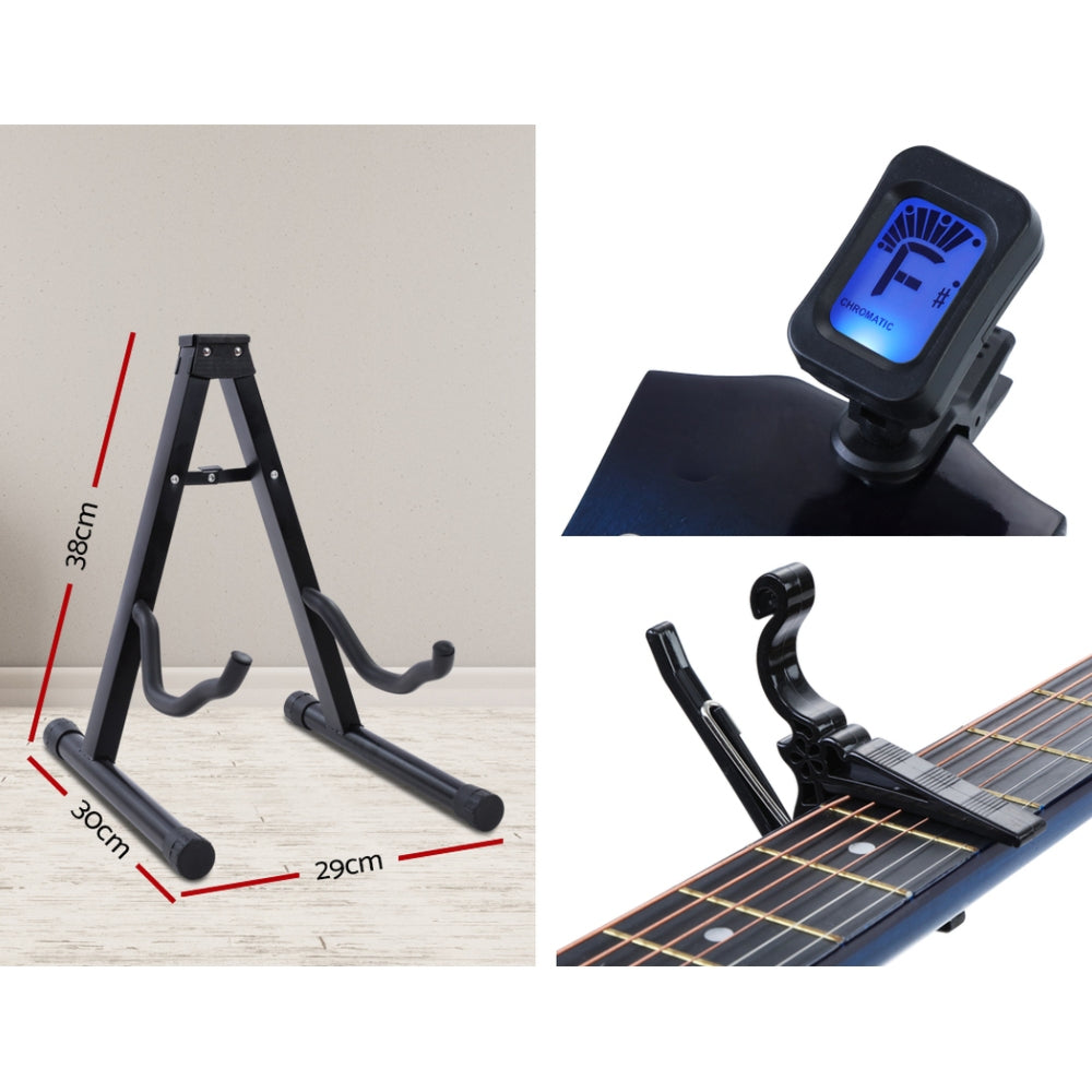 38 Inch Wooden Acoustic Guitar with Accessories set Blue