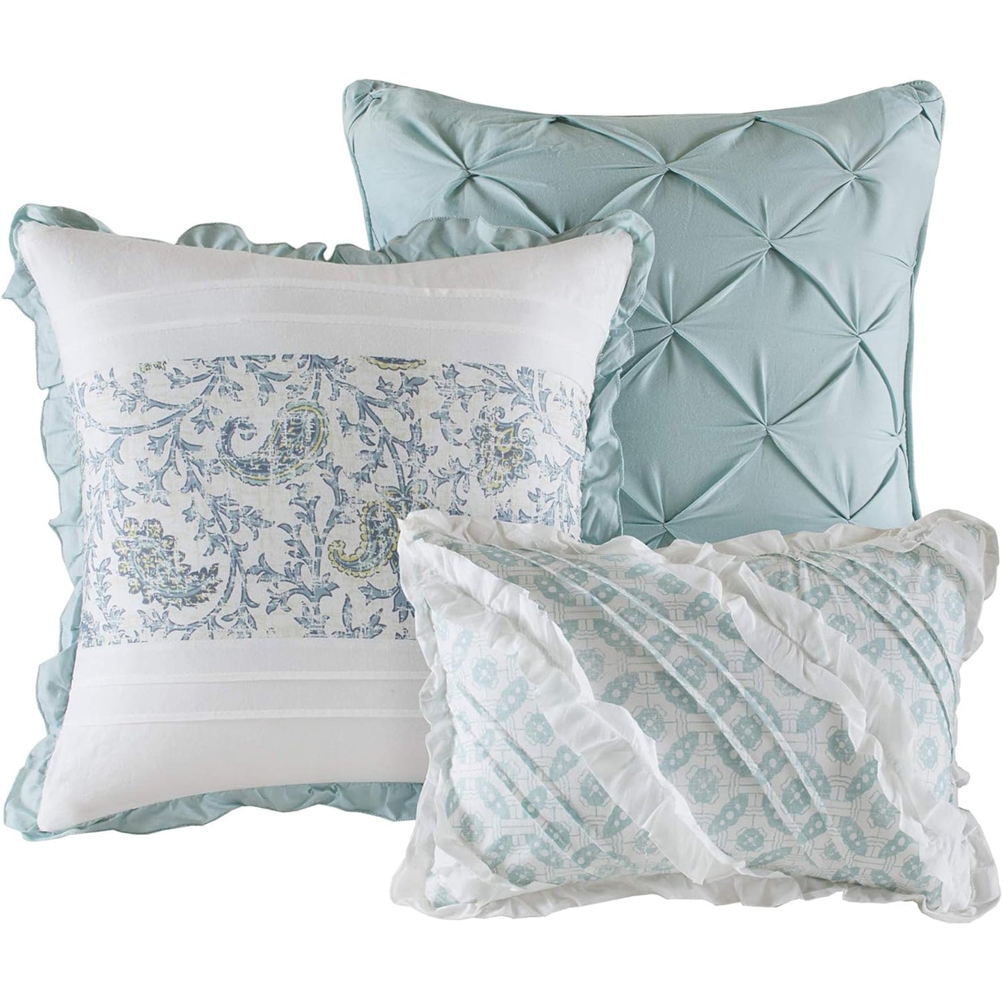 Lightweight 100% Cotton Double Sided Stitching Quilt Set - Blue