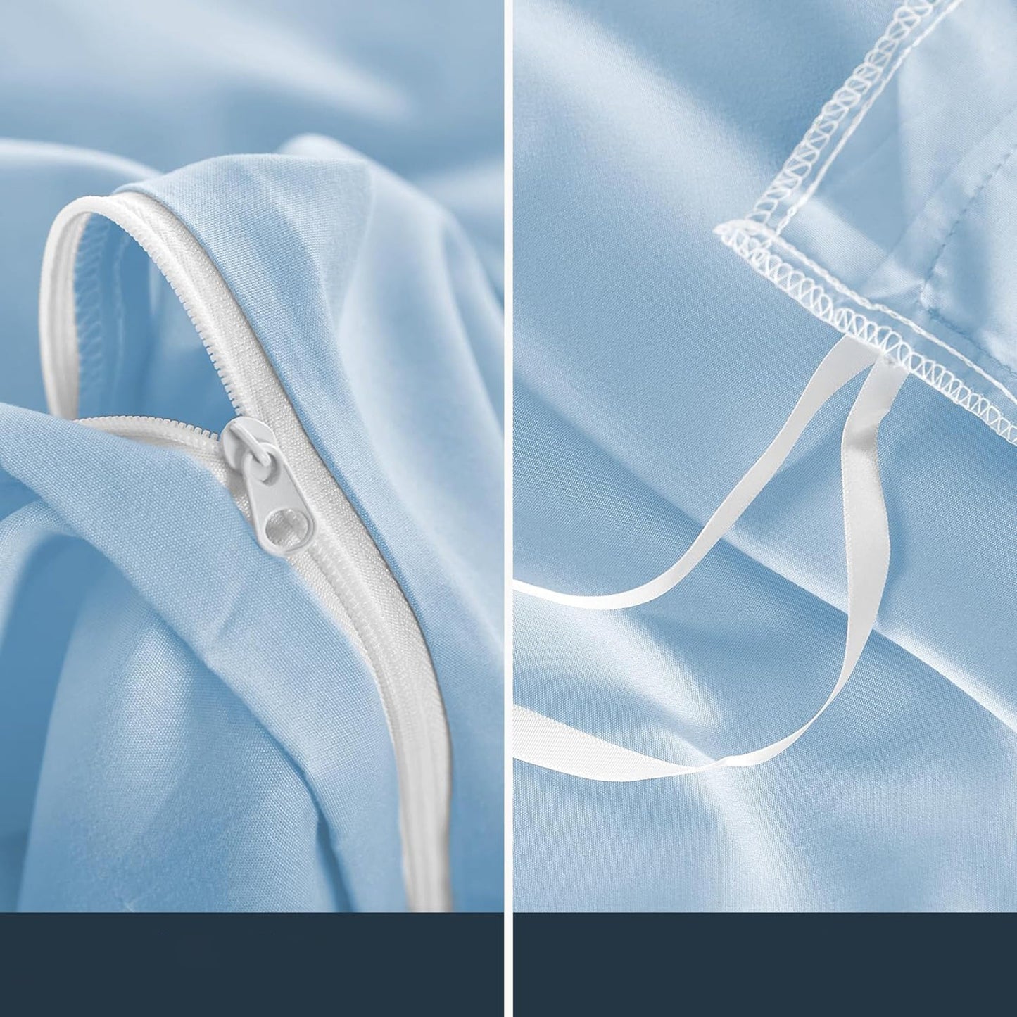 1000TC Ultra Soft Microfiber Duvet Doona Cover Bedding Quilt Cover Set - Sky Blue