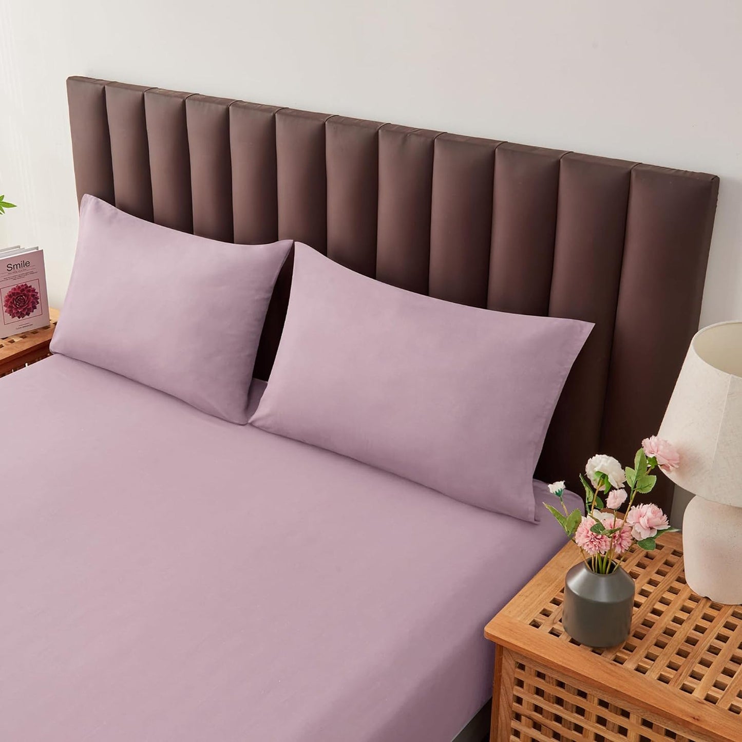 Envelope Closure Soft and Breathable 1000TC Cotton Blend Pillowcases - Light Pink