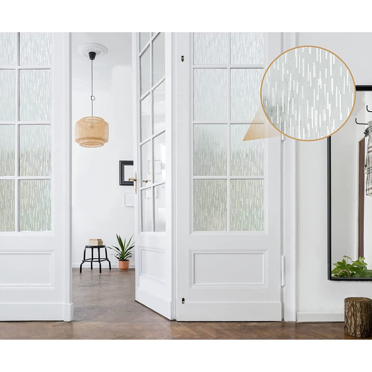 Frosted Privacy Window Film Non Adhesive UV Blocking Self Static Cling - 44.5x300 cm