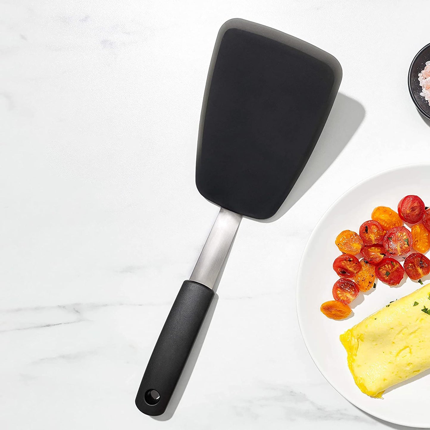 Large Silicone Cooking Spatula for Non-Stick Cookware - Black