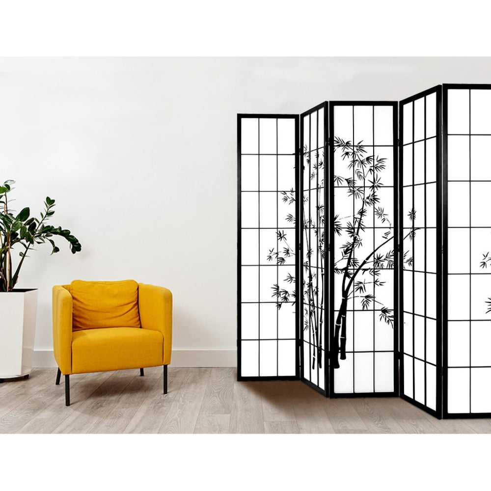 Room Divider Screen Privacy Dividers Pine Wood Stand Black White 8 Panel