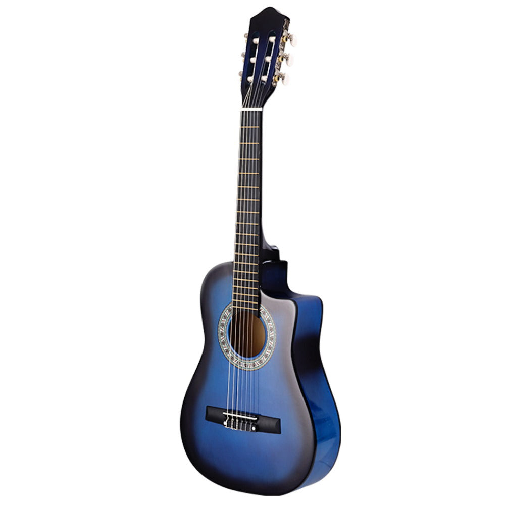 34" Inch Guitar Classical Acoustic Cutaway Wooden Ideal Kids Gift Children 1/2 Size Blue