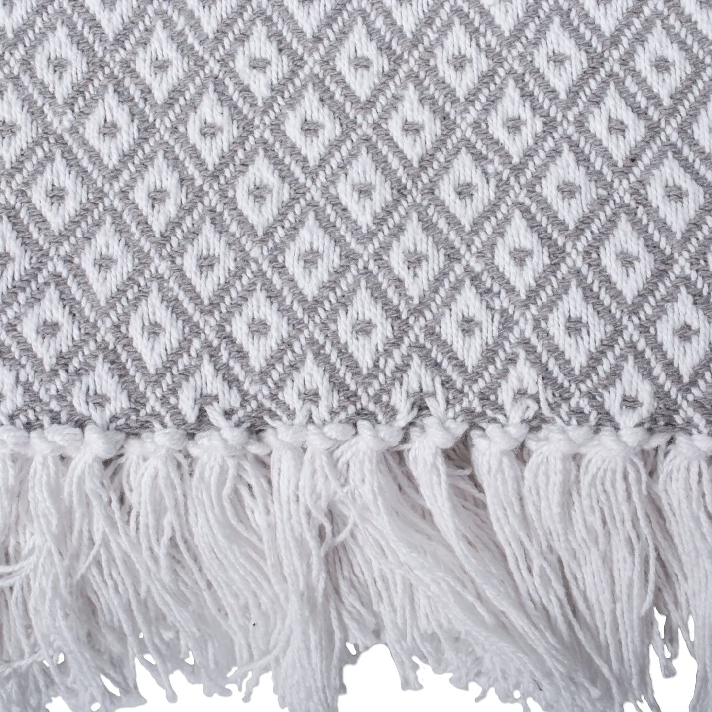 Mini Diamond Woven Cotton Throw Blanket 50 x 60 - Gray