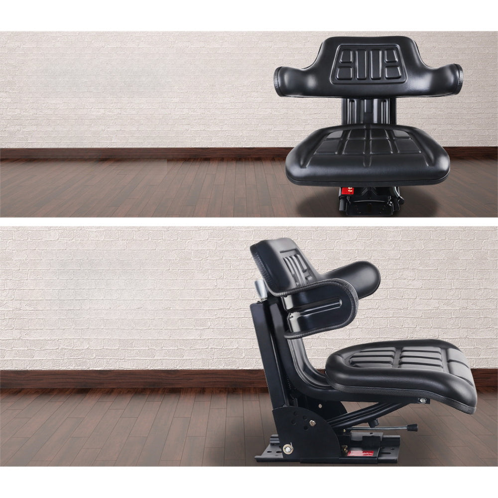 Truck Vehicle Car PU Leather Tractor Seat - Black