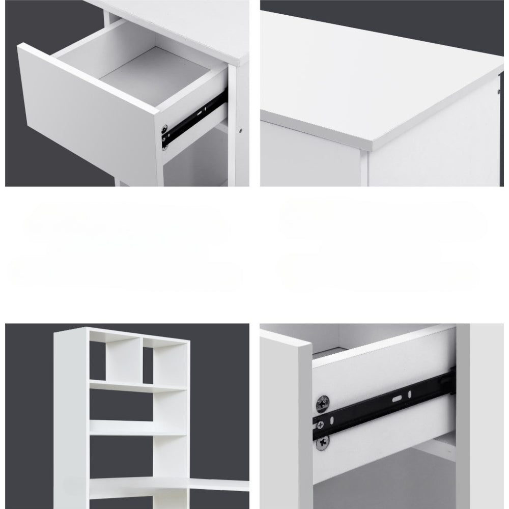 Office Computer Desk Student Study Table Home Workstation Corner Shelf