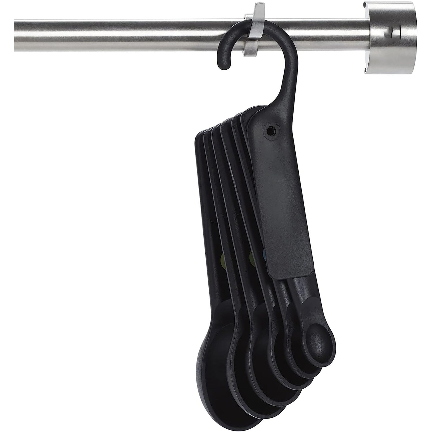 Easy to Read Plastic Measure Spoons 7 Piece - Black