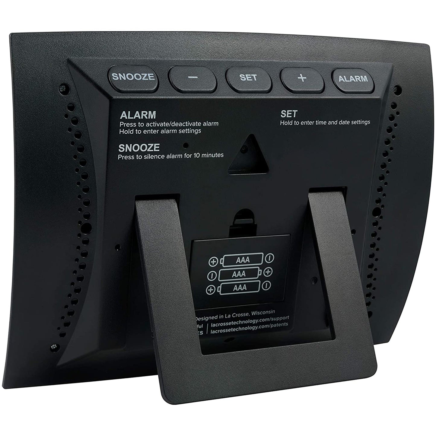 LCD Large Display Digital Wall Clock with Temperature and Calendar - Silver Black