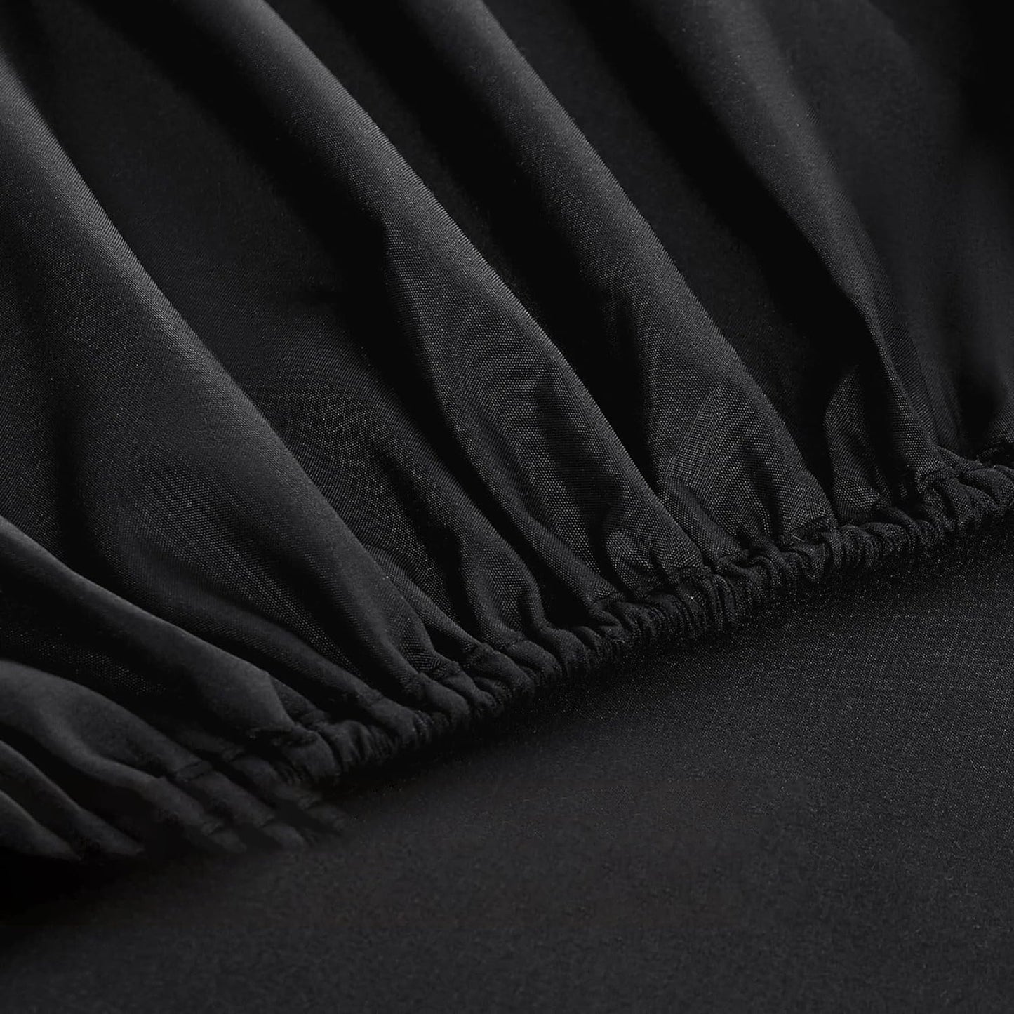 1000TC Ultra Soft Microfibre Extra Deep Fitted Sheet Set - Black