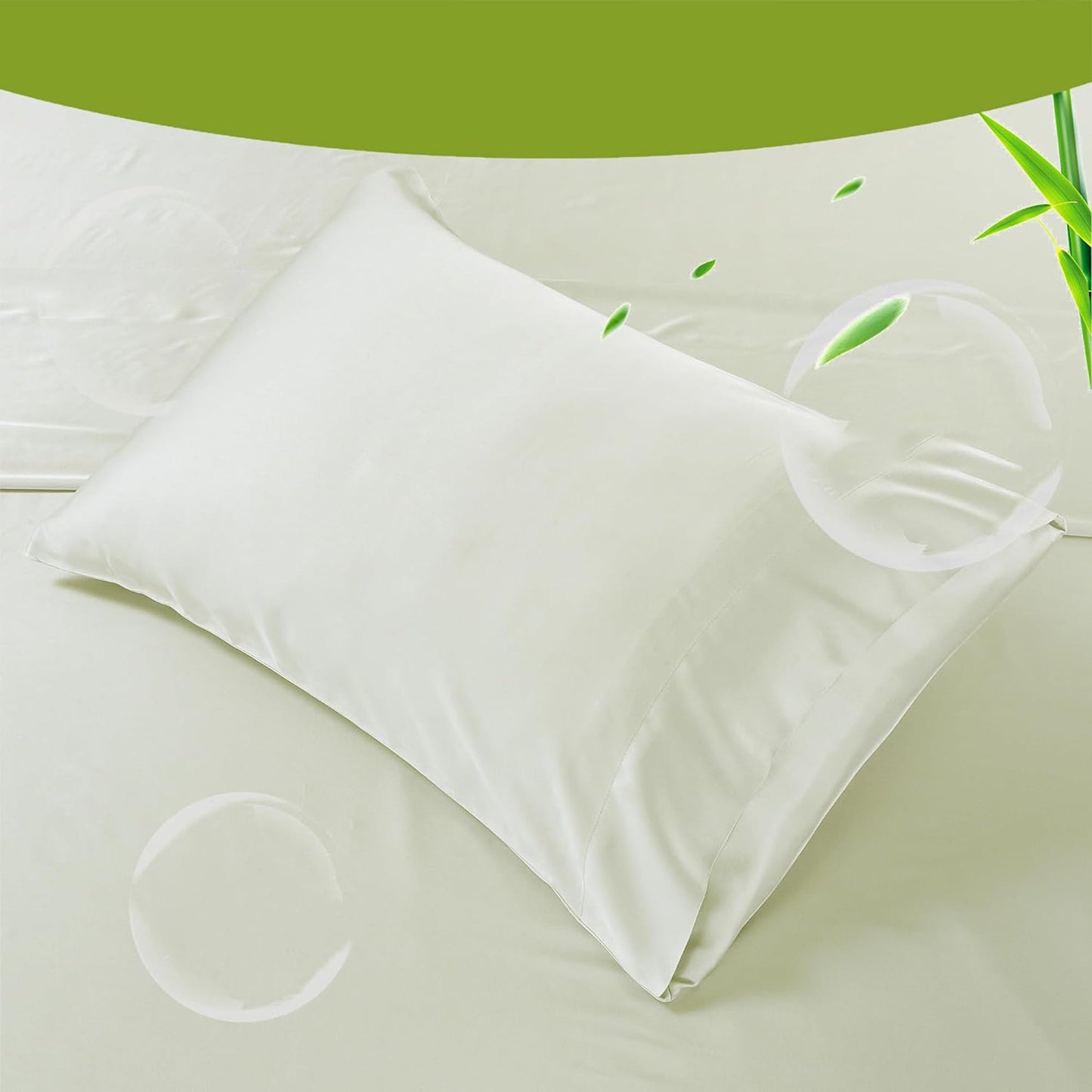 2 Pack Cooling Breathable Pillowcase with Envelope Closure - Sage Green