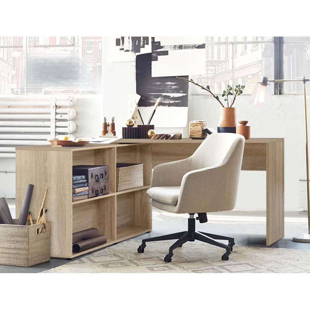 Office Computer Desk Corner Study Table Workstation Bookcase Storage
