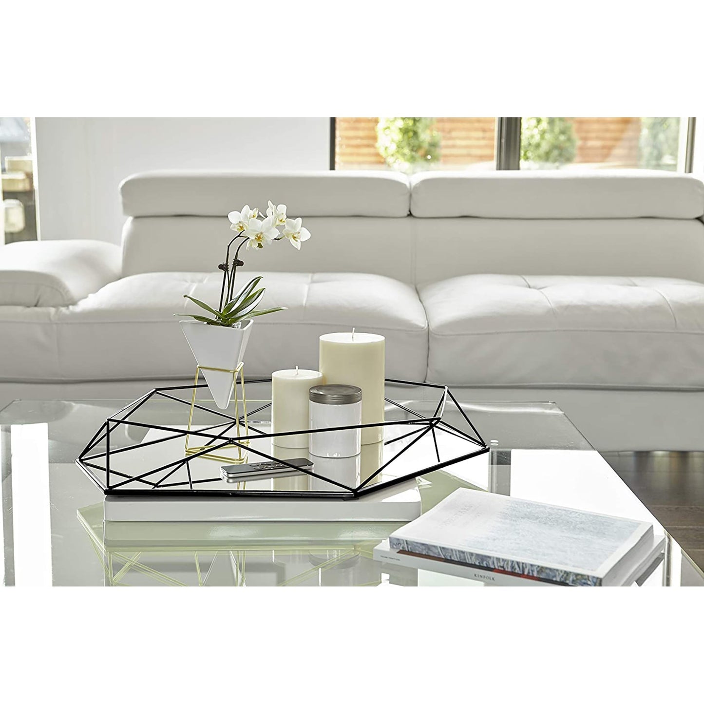 Modern Geometric Shaped Oval Wall Mirror Home Decor - Black