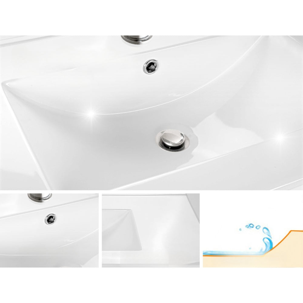 900mm Bathroom Vanity Cabinet Wash Basin Unit Sink Storage Wall Mounted Oak White