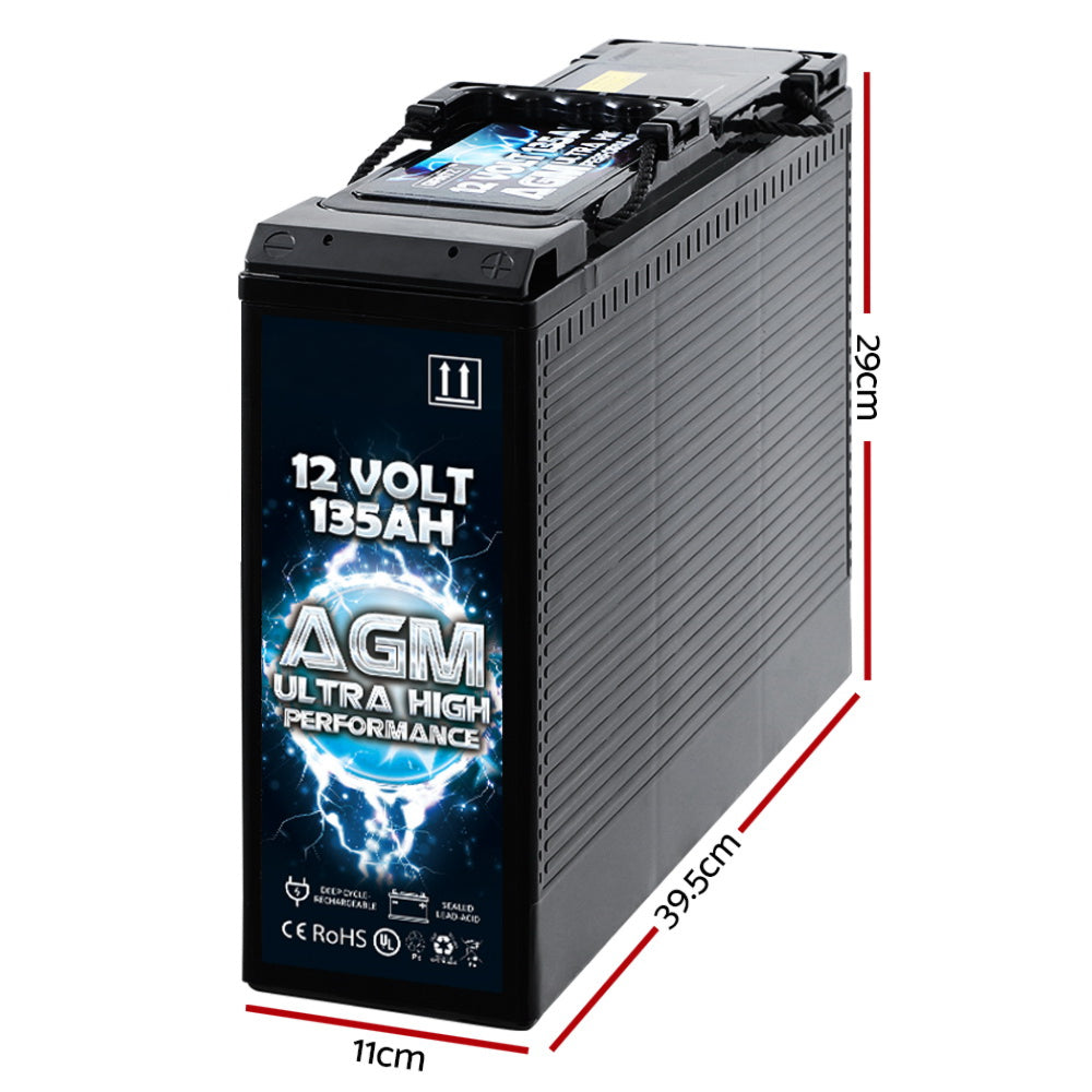 Portable Battery Sealed Marine Solar AGM 4WD 135Ah - 12V