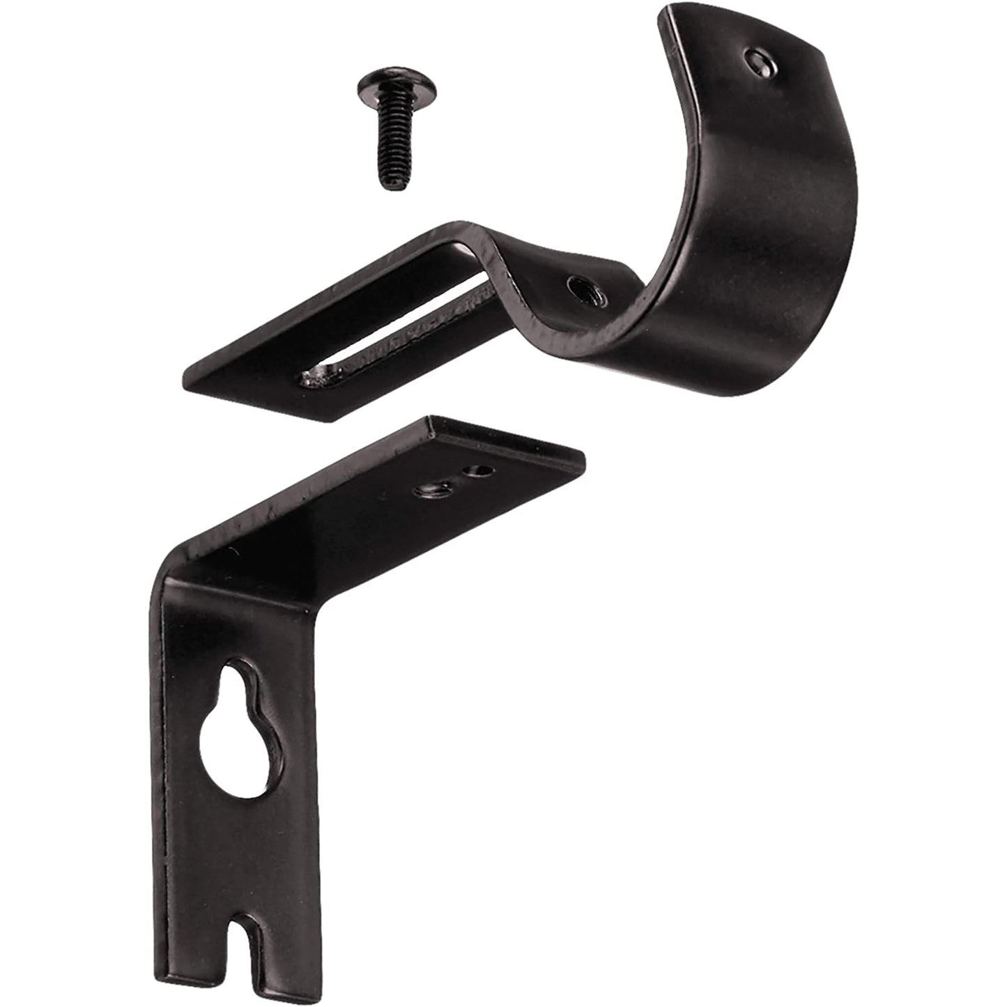 Adjustable Curtain Rod Wall Bracket Hooks Set of 2 - Espresso