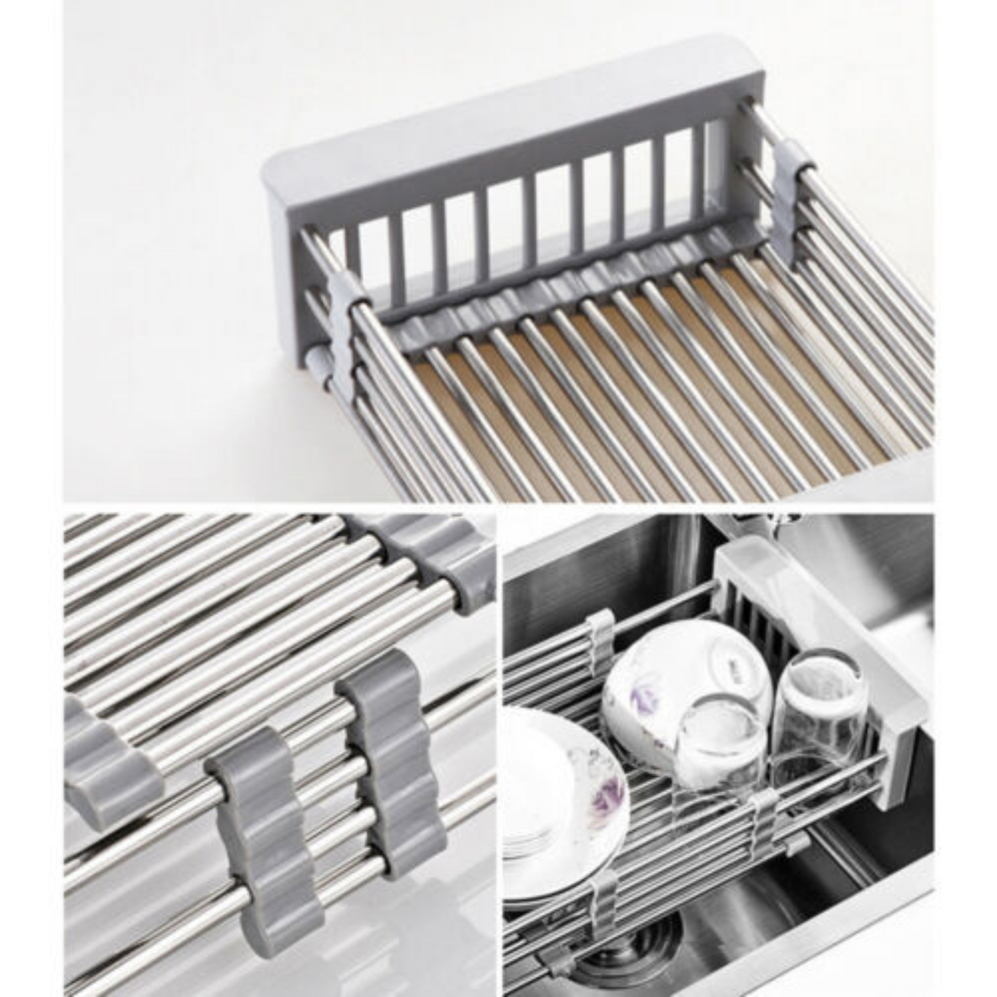 Stainless Steel Sink Storage Rack Kitchen Drain Basket Holder Strainer Organizer