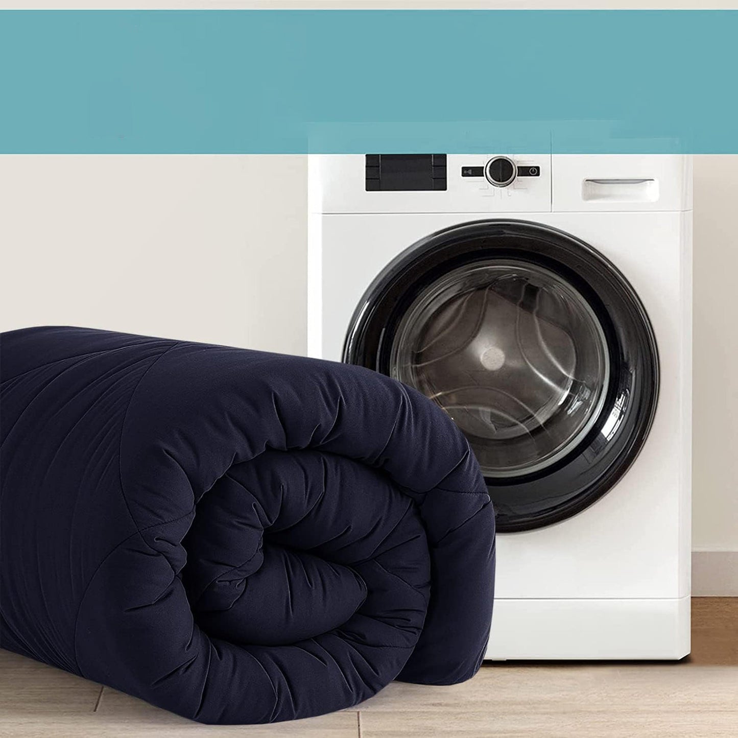 Warm and Cooling Microfibre Comforter Bedding Set - Navy