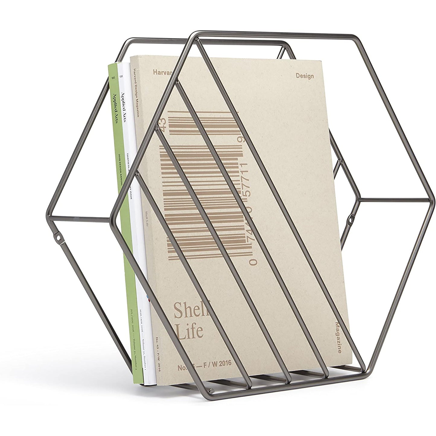 1 Titanium Furniture Rack Storage for Magazine and Vinyl Record - Grey