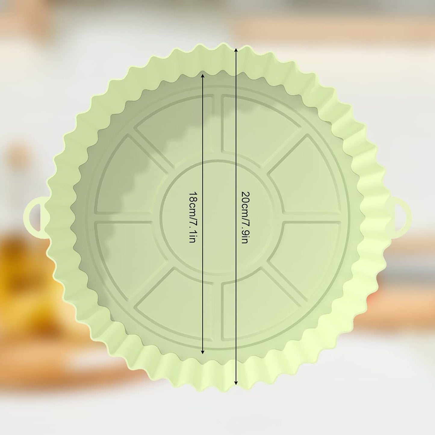 Air Fryer Reusable Non Stick Heat Resistant Silicone Pots 2 Pcs - Green