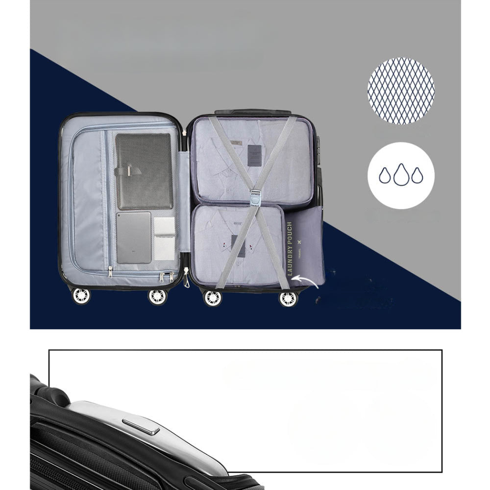 3pcs Luggage Set Travel Suitcase Storage Organiser TSA lock Black