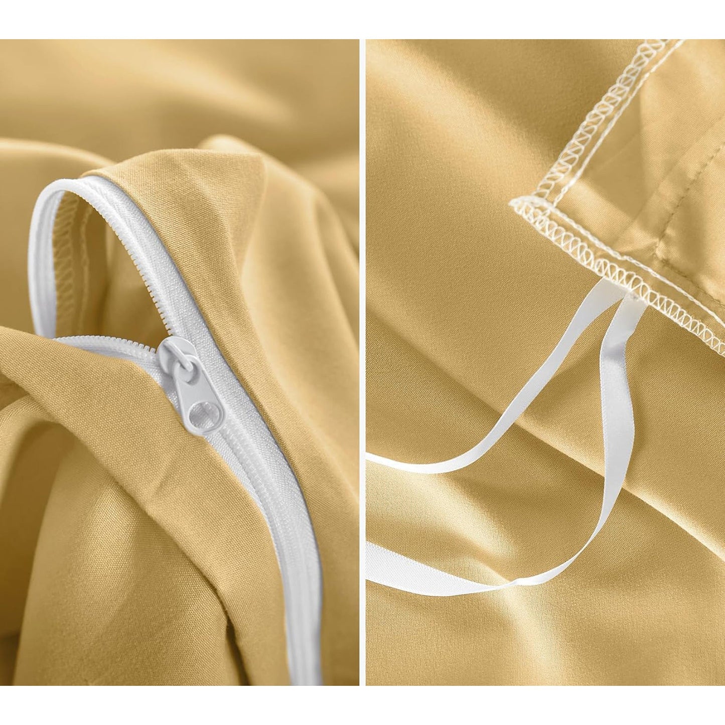 1000TC Ultra Soft Microfiber Duvet Doona Cover Bedding Quilt Cover Set - Camel