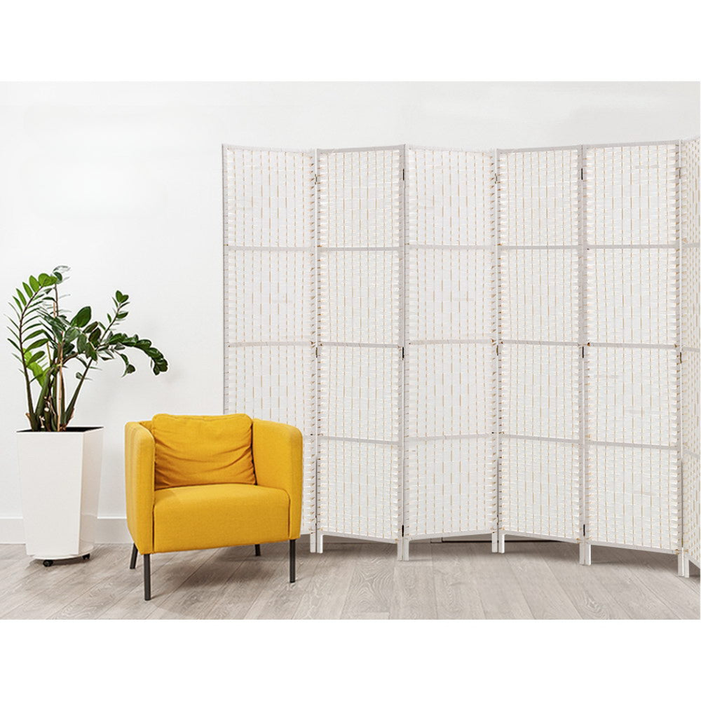 8 Panel Room Divider Screen Privacy Timber Foldable Dividers Stand White
