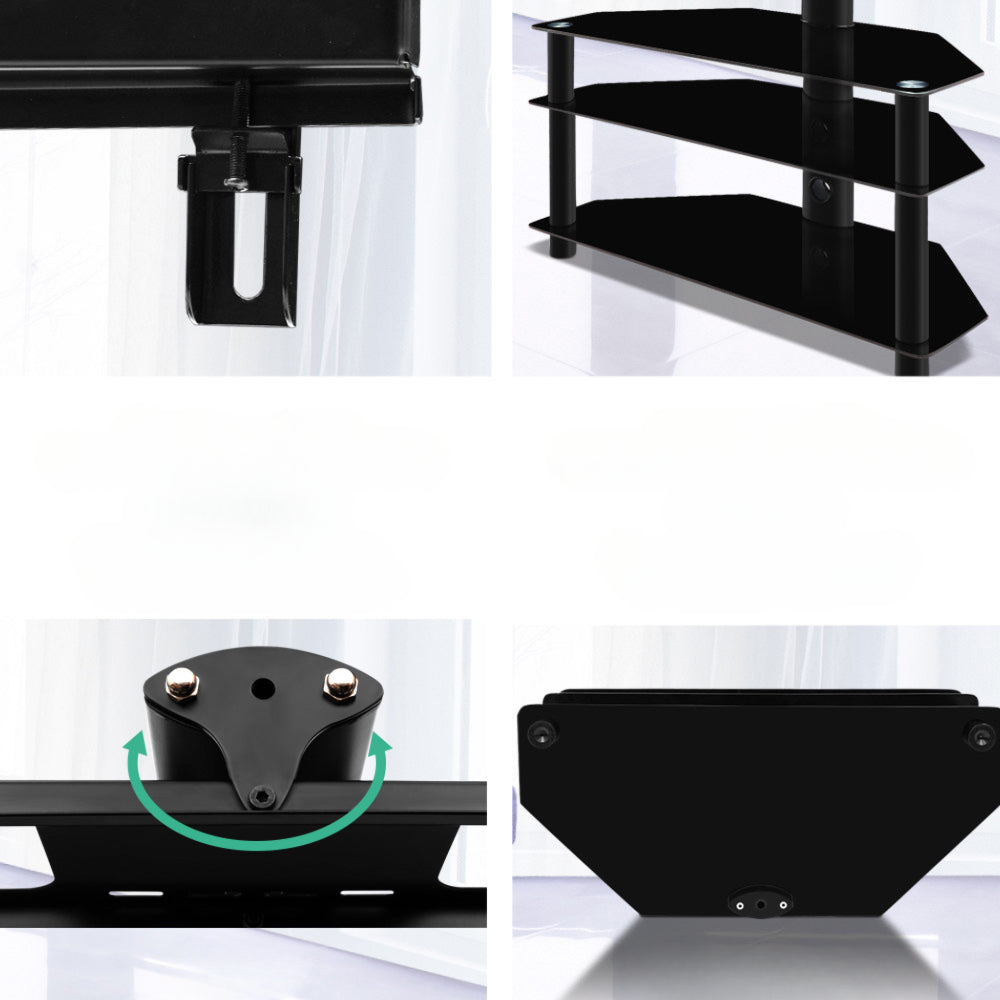 3 Tier Floor TV Stand with Bracket Shelf Mount