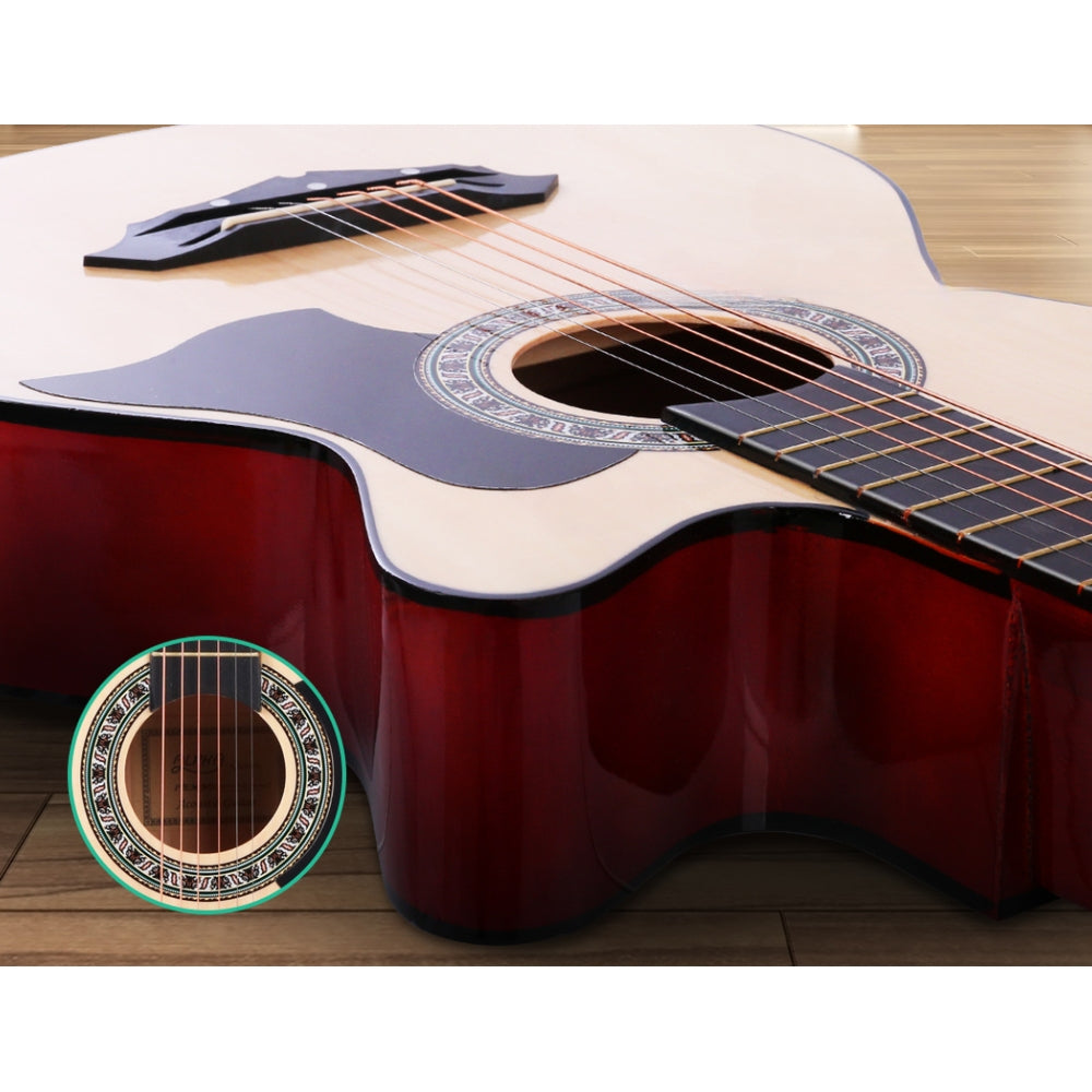 38 Inch Wooden Acoustic Guitar Natural Wood