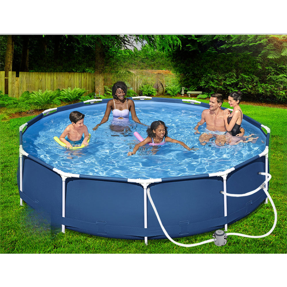 Swimming Pool Above Ground Pools Filter Pump 3.66M Power Steel Frame