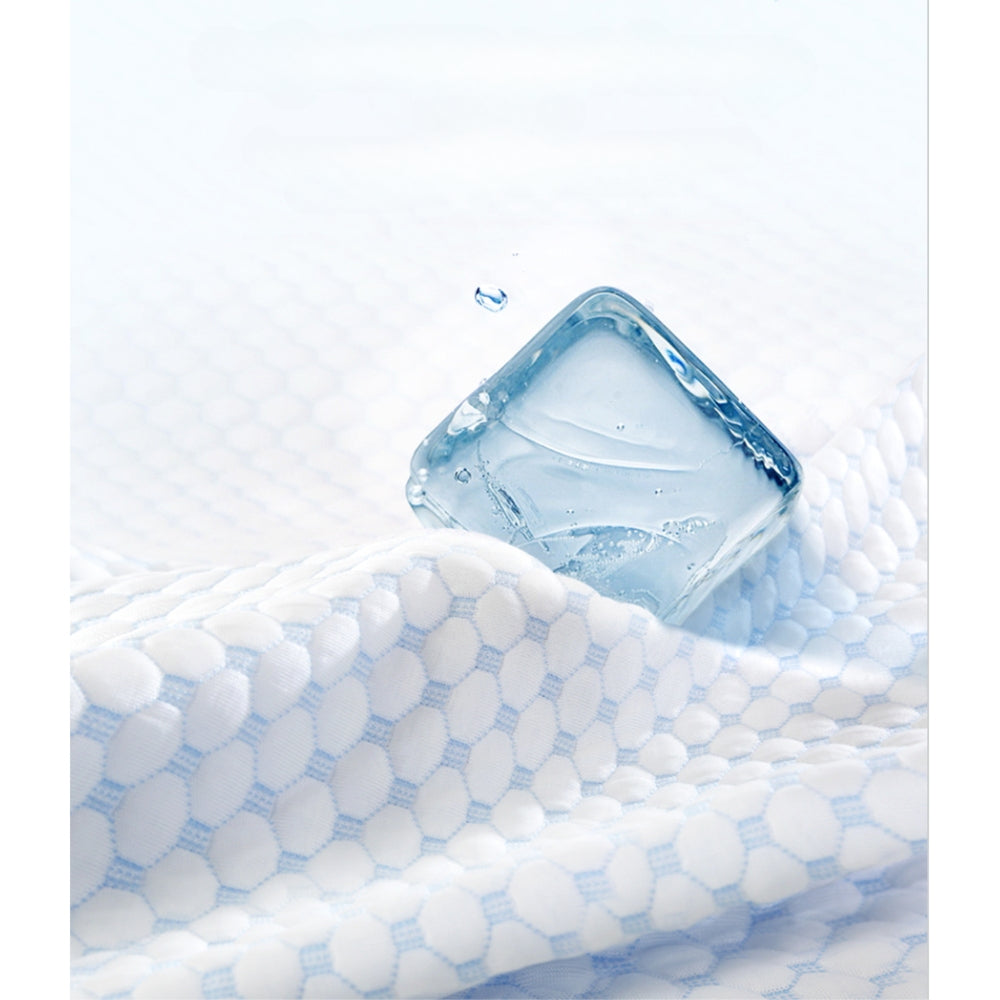 Memory Foam Pillow Ice Silk Cover Cool Cervical Support - 350GSM