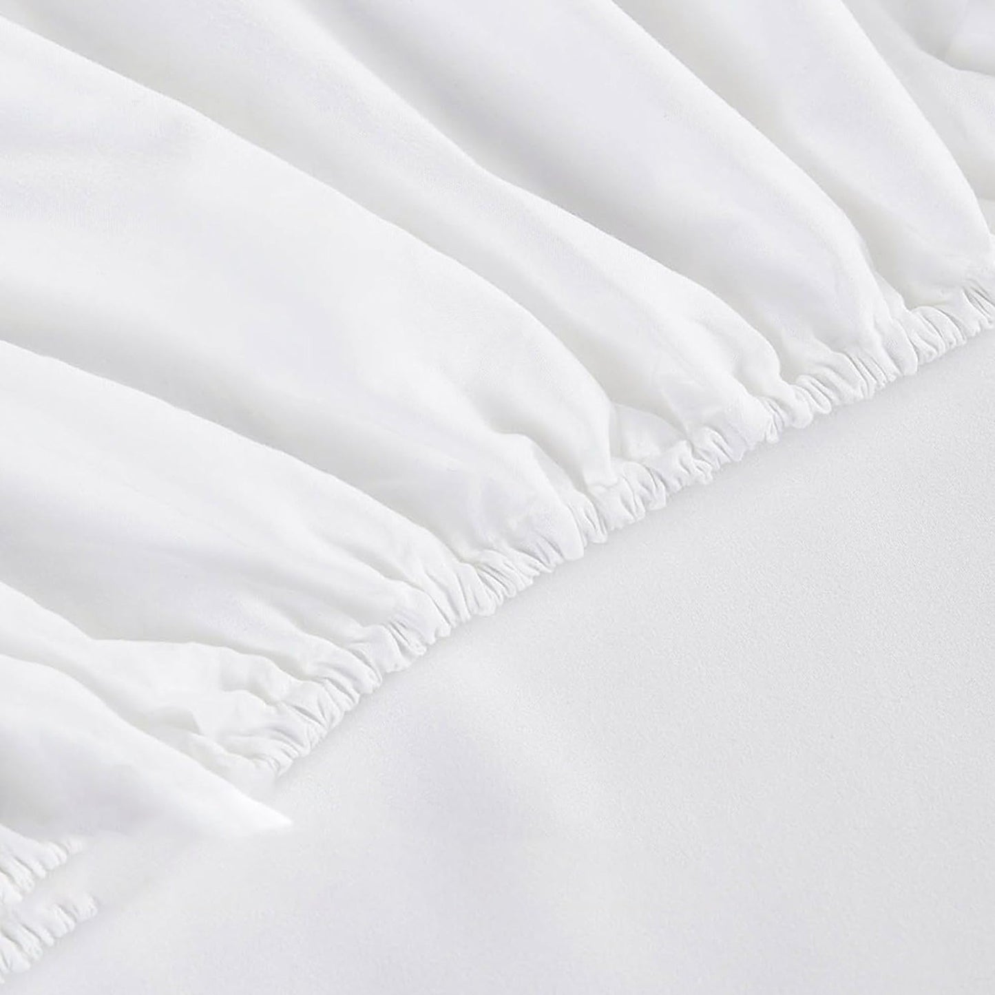1000TC Ultra Soft Microfibre Extra Deep Fitted Sheet Set - White