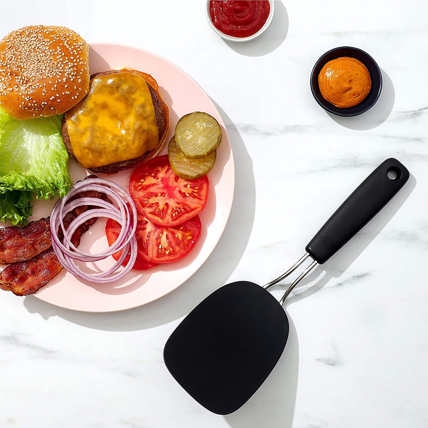 Nylon and Stainless Steel Flexible Turner Large - Black