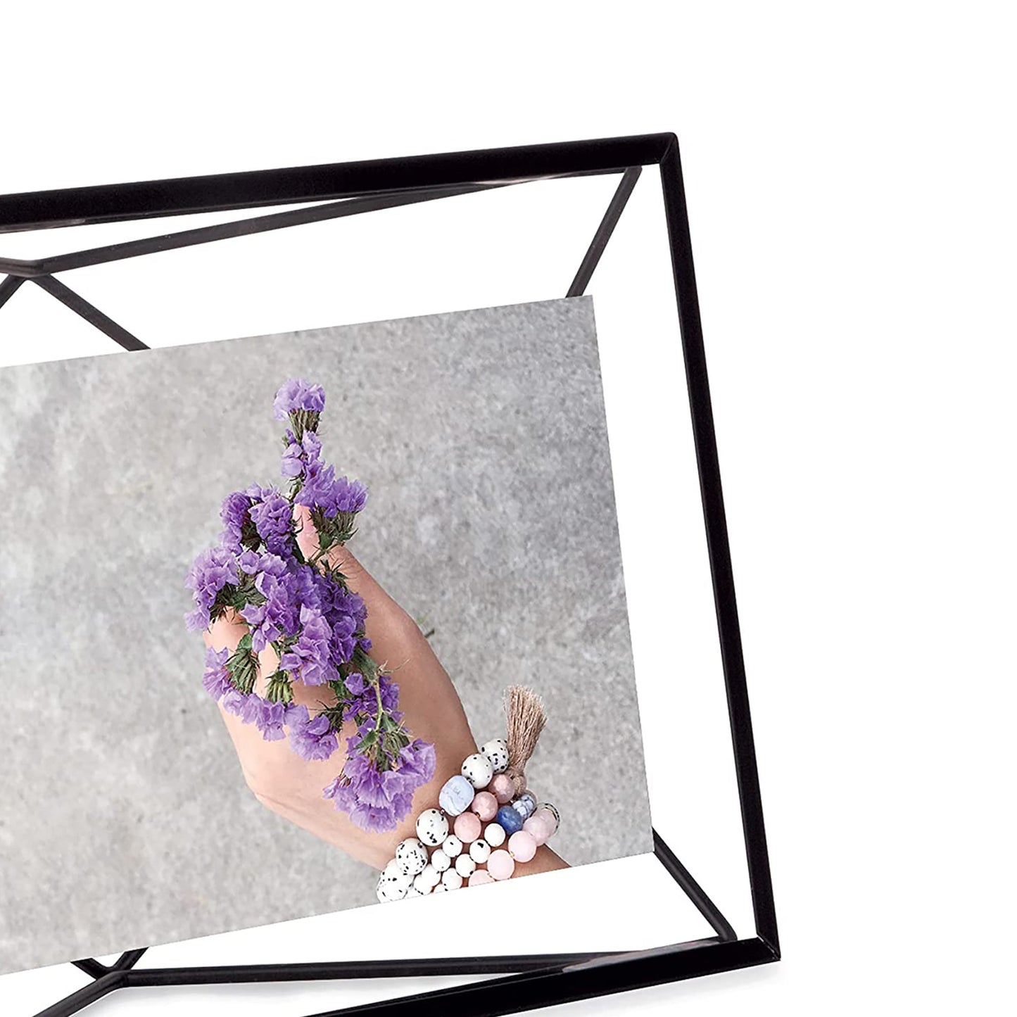 Geometric Prisma Picture Frame Photo Display for Desk Wall  4x6 Inch - Black