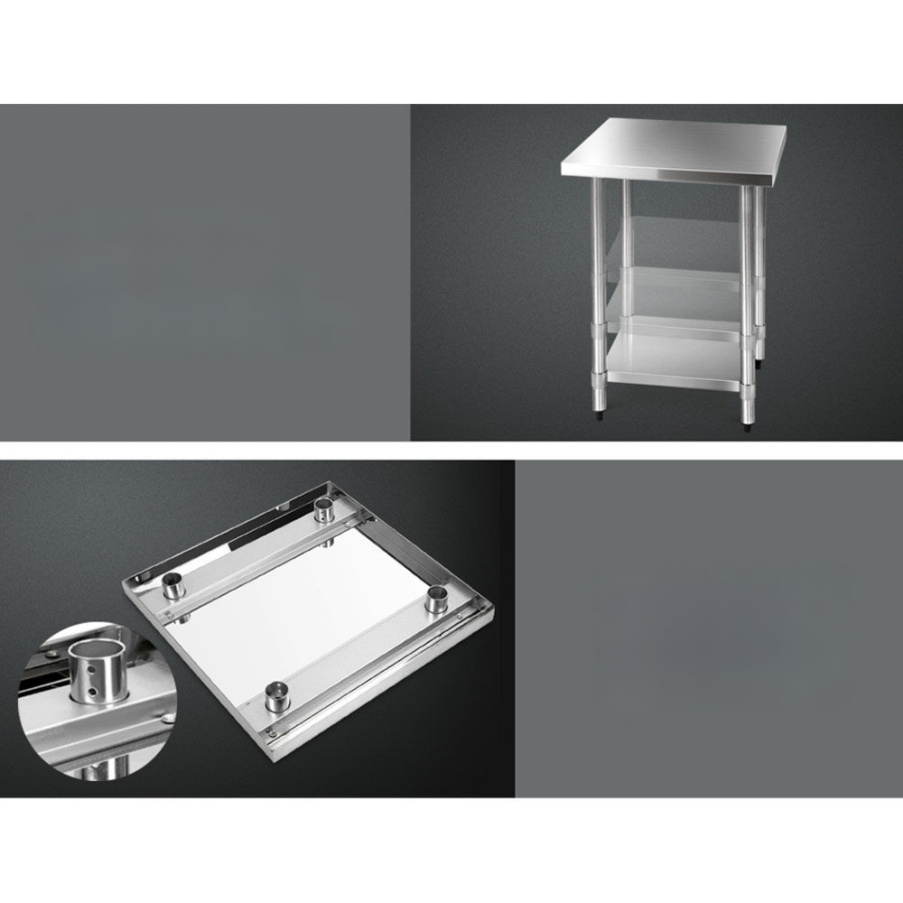 762 x 762mm Commercial Stainless Steel Kitchen Bench