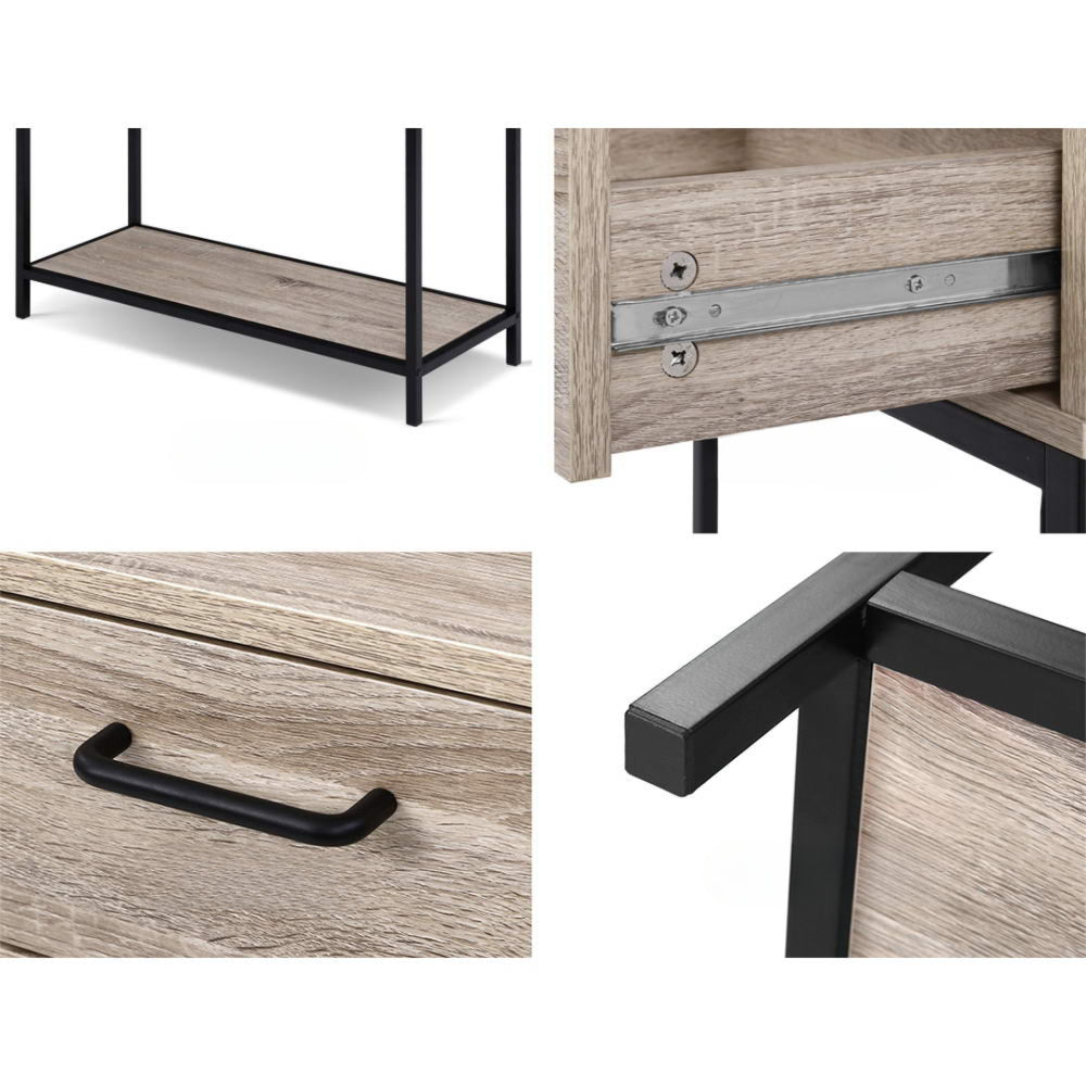 Hallway Console Table Hall Side Entry Display Desk Drawer Storage Oak