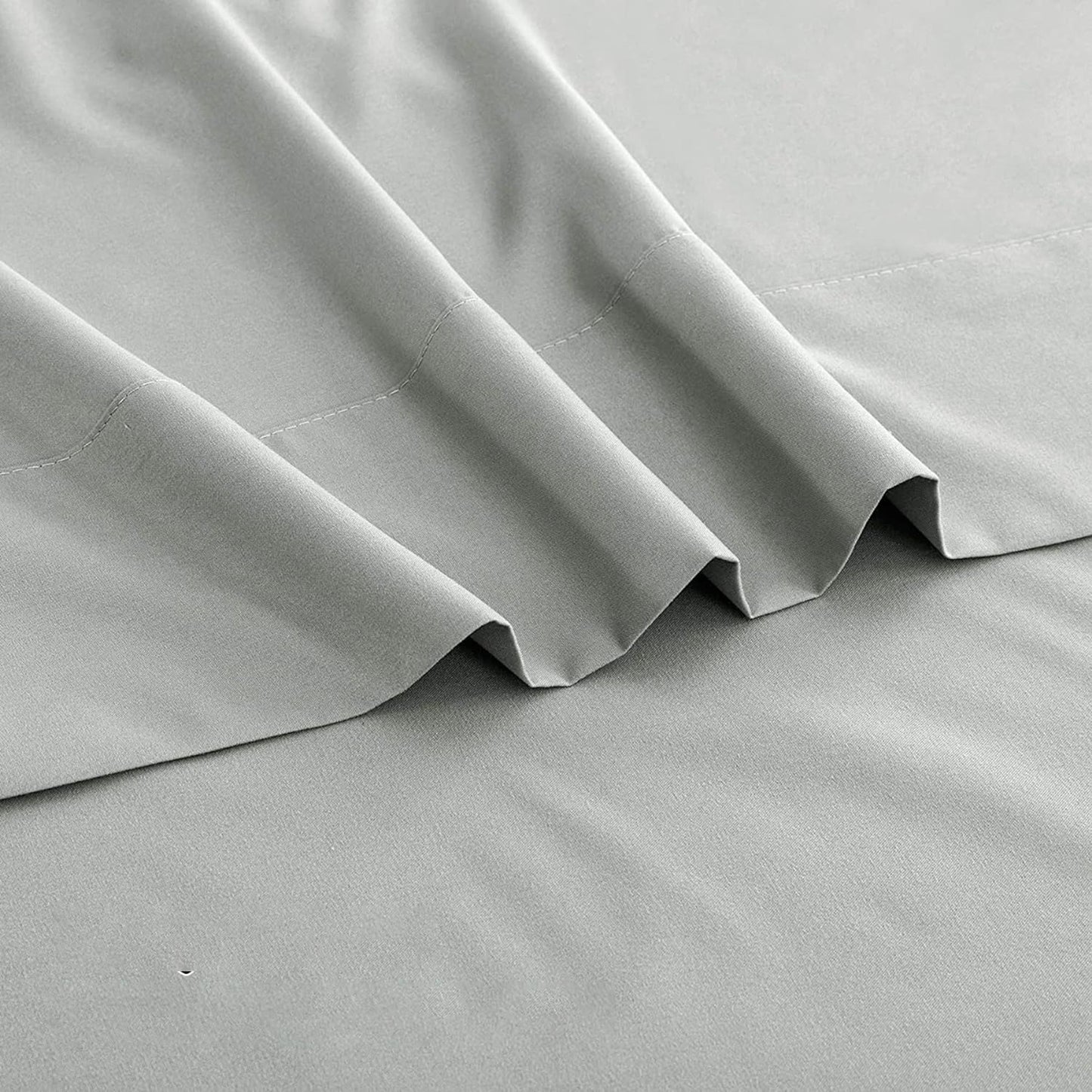 2000TC Breathable Microfibre Deep Pocket Bed Sheet Set - Silver Grey