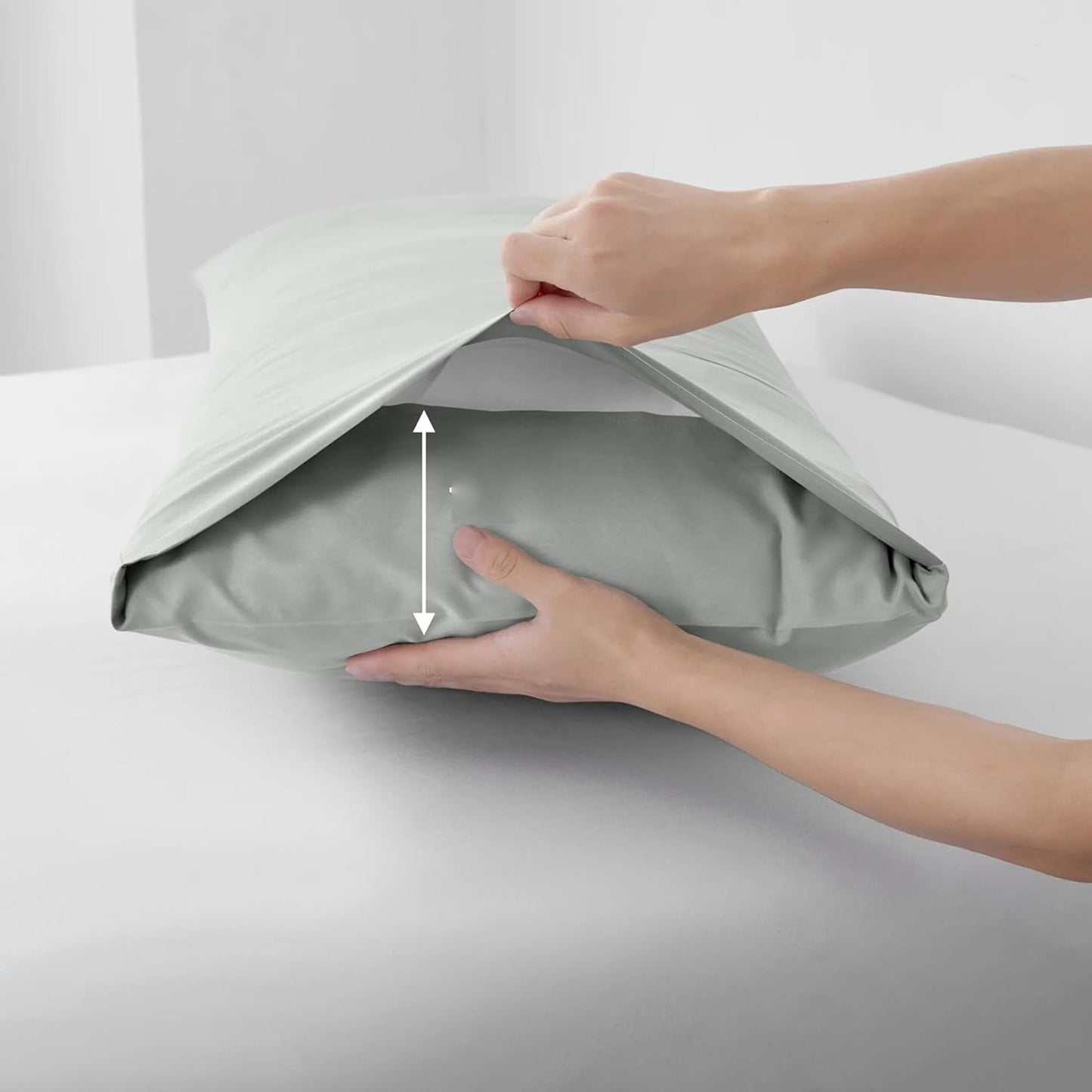 2000TC Ultra Soft Microfiber Zipper Closure Quilt Cover Set - Silver Grey