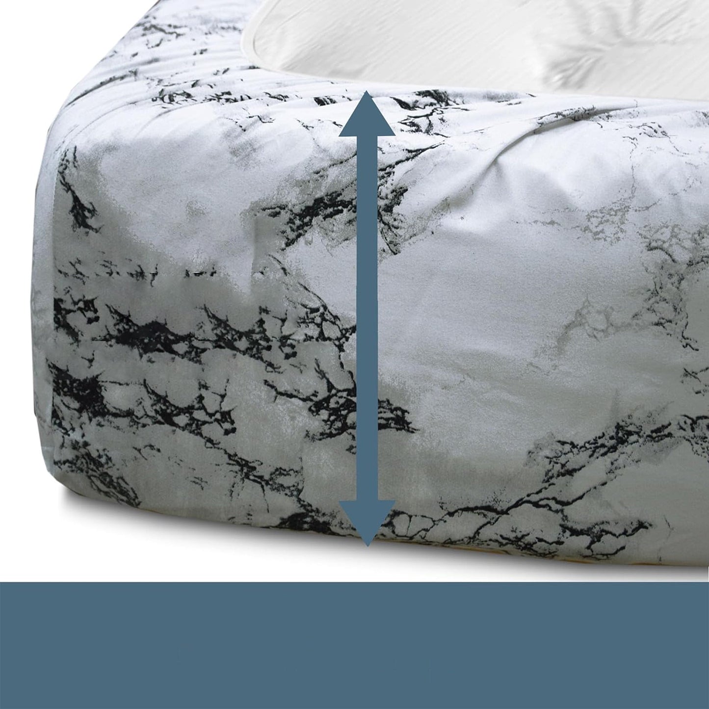 Soft and Lightweight Microfibre Deep Bed Sheet Set - Grey White