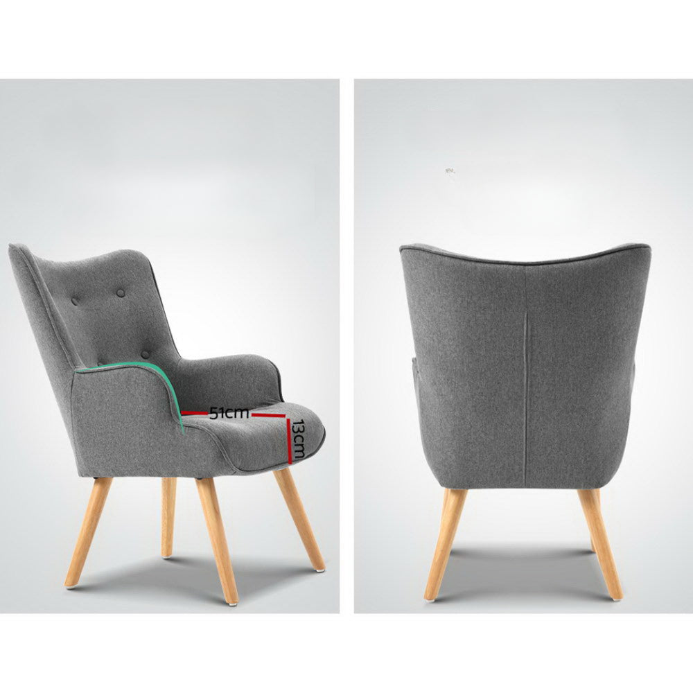 Armchair and Ottoman - Grey